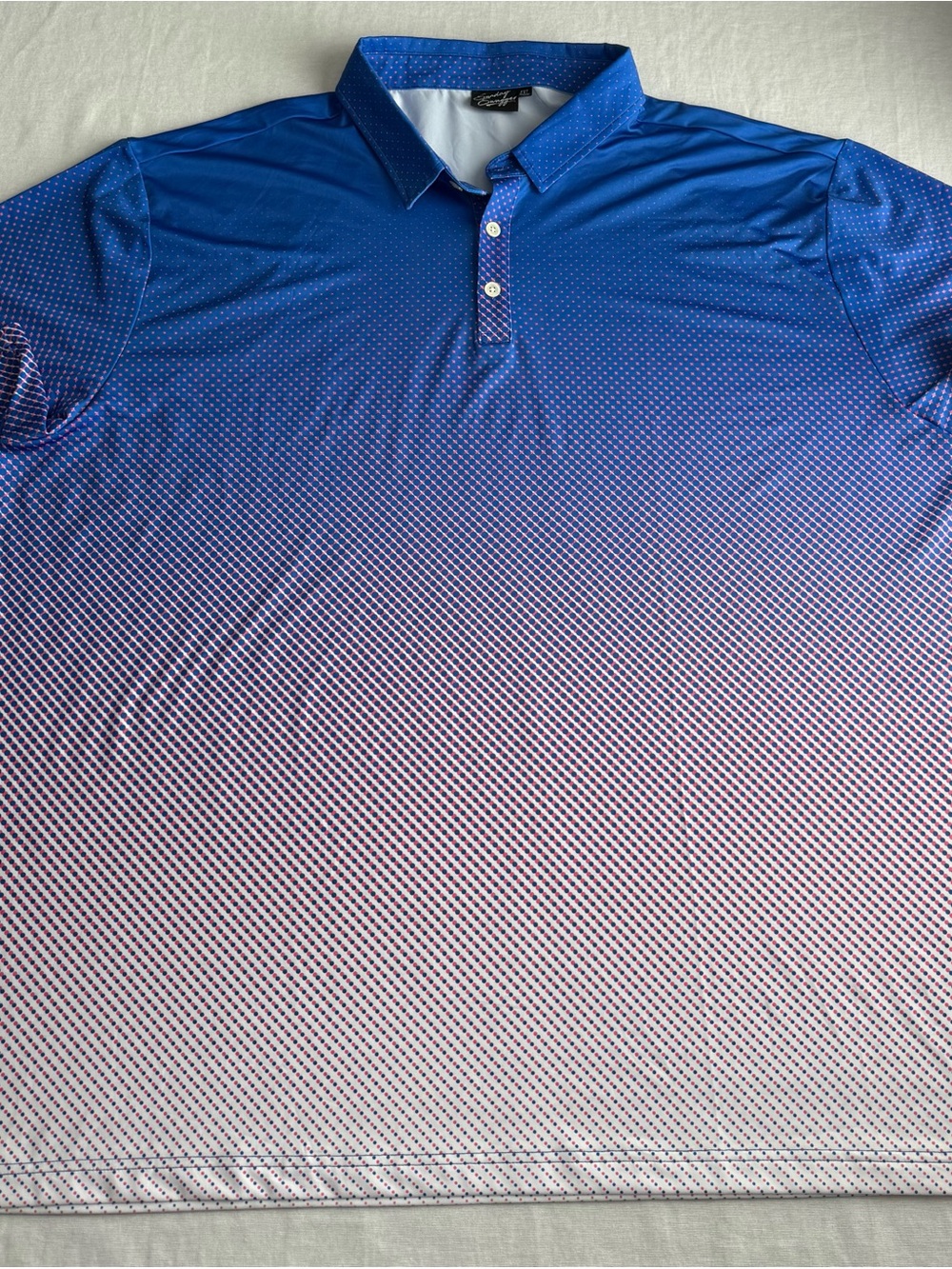 Sunday Swagger 4XL Performance Golf Polo Blue Pink Gradient Stretch Shirt